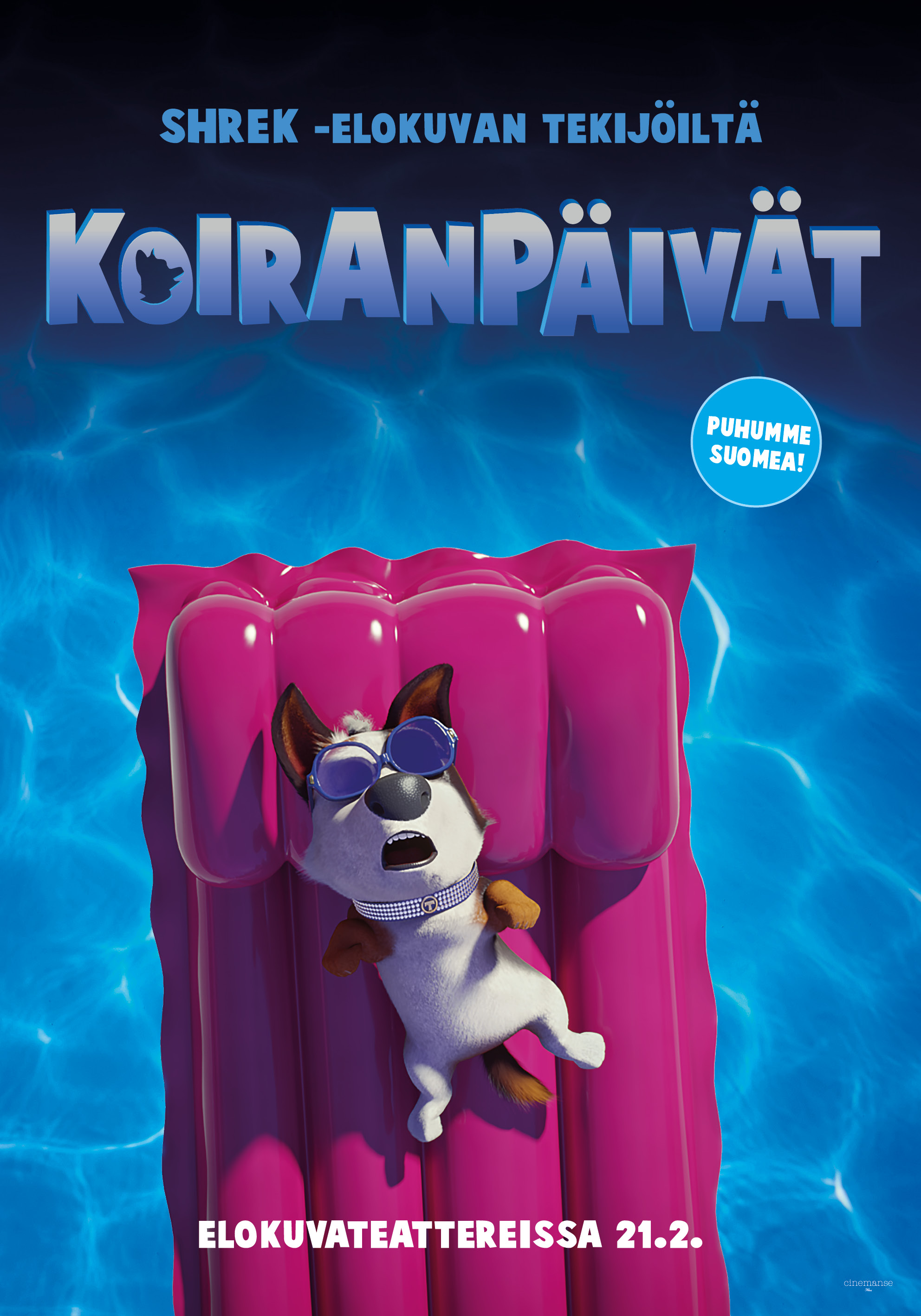 Sydämellinen uutuusanimaatio Koiranpäivät Kangasala-talon K-Kinossa helmikuussa 2020.