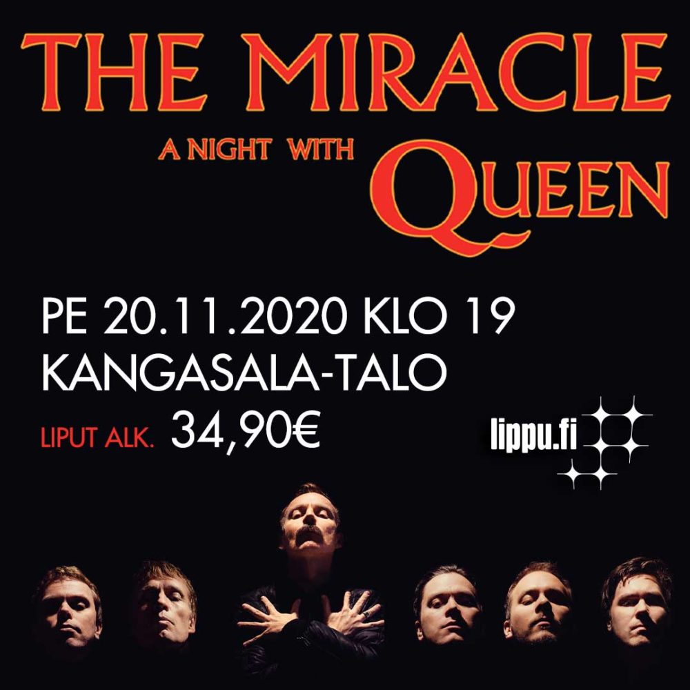 Queen-yhtyeen musiikin ilosanomaa levittävä “The Miracle - A Night With Queen” -musiikkishow Kangasala-talossa marraskuussa 2020.