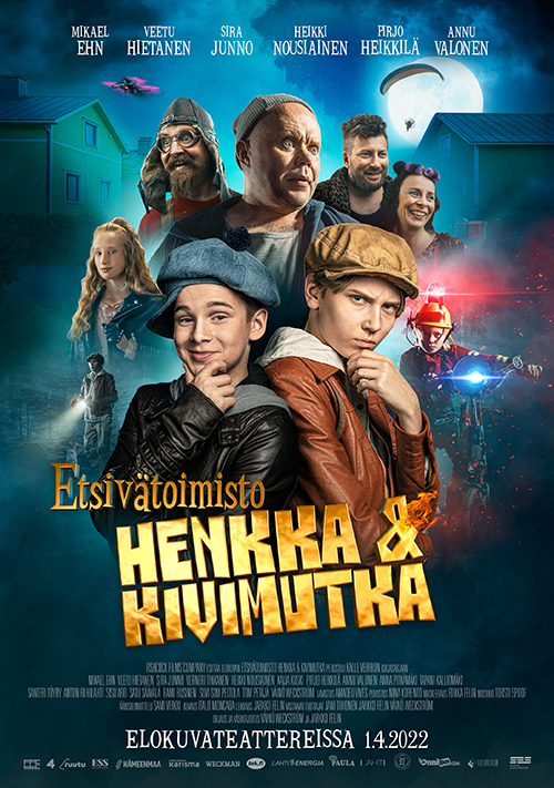 Hauska ja jännittävä seikkailuelokuva Etsivätoimisto Henkka & Kivimutka Kangasala-talon K-Kinossa huhtikuussa 2022.