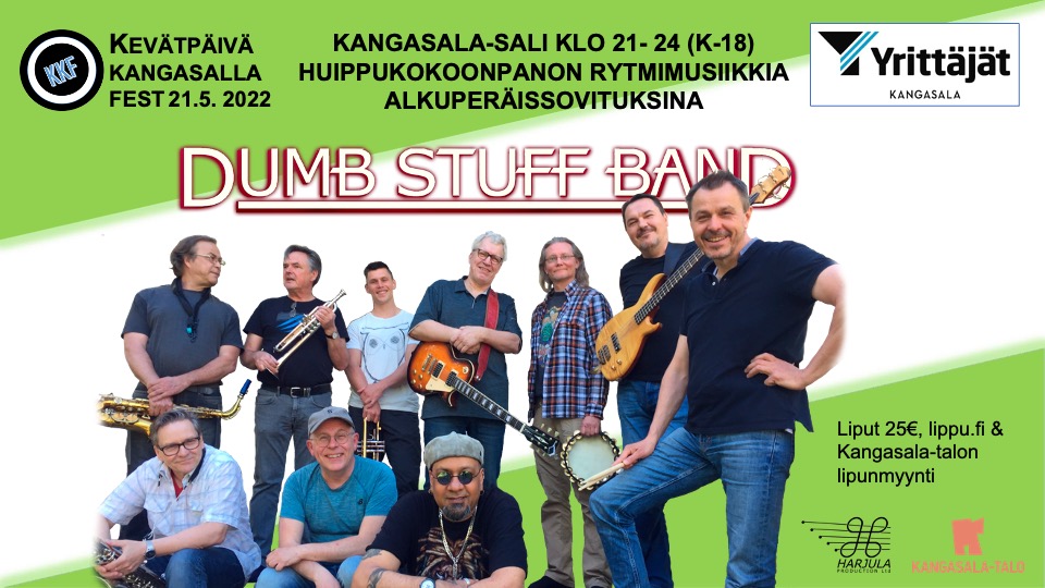 Kevätpäivä Kangasalla: The Dumb Stuff Band Kangasala-talossa 21.5.2022.