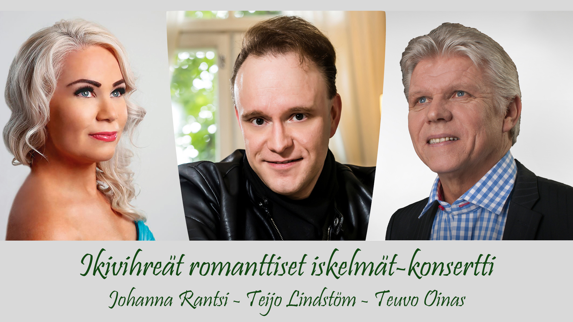 Tangokuninkaalliset Teijo Lindström ja Teuvo Oinas sekä lavatähtiprinsessa Johanna Rantsi tulkitsevat ikivihreitä rakkauslauluja Kangasala-talossa 28.9.2023.
