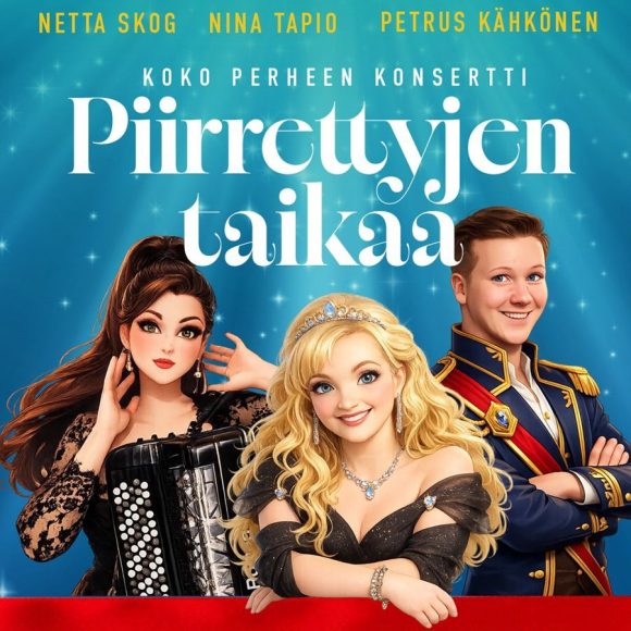 Koe Disney-elokuvien unohtumattomat kappaleet klassikoista uutuuksiin Kangasala-talossa 17.10.2026. Solisteina alkuperäiset ääninäyttelijät Nina Tapio ja Petrus Kähkönen Netta Skogin lumoavan digiharmonikan säestyksellä.