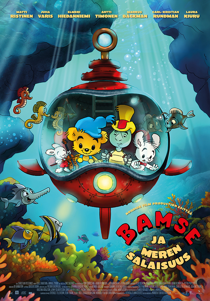 Koko perheen seikkailuanimaatio Bamse ja meren salaisuus Kangasala-talon K-Kinossa toukokuussa 2026.