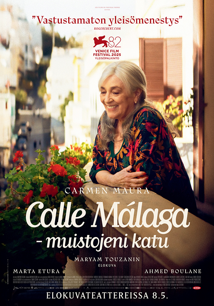 Elämänmyönteinen draamaelokuva Calle Málaga - muistojeni katu Kangasala-talon K-Kinossa toukokuussa 2026.