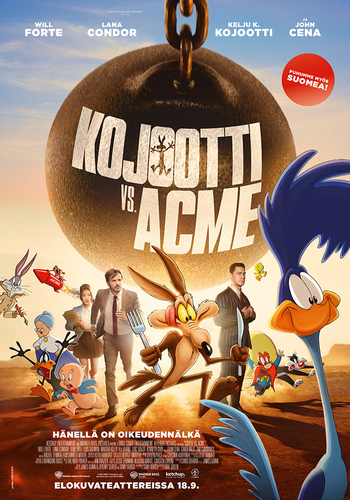 Koko perheen animaatioelokuva Kojootti vs. ACME Kangasala-talon K-Kinossa syys-lokakuussa 2026.