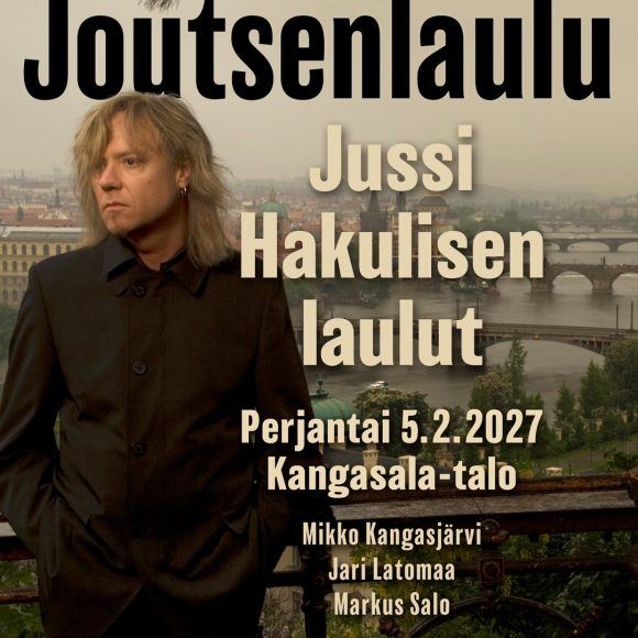 Joutsenlaulu – Jussi Hakulisen laulut Kangasala-talossa 5.2.2027: Markus Salo, Mikko Kangasjärvi ja Jari Latomaa tulkitsevat Hakulisen kynästä syntyneitä Yö-klassikoita.