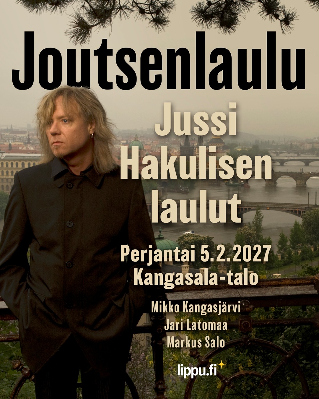 Joutsenlaulu – Jussi Hakulisen laulut Kangasala-talossa 5.2.2027: Markus Salo, Mikko Kangasjärvi ja Jari Latomaa tulkitsevat Hakulisen kynästä syntyneitä Yö-klassikoita.